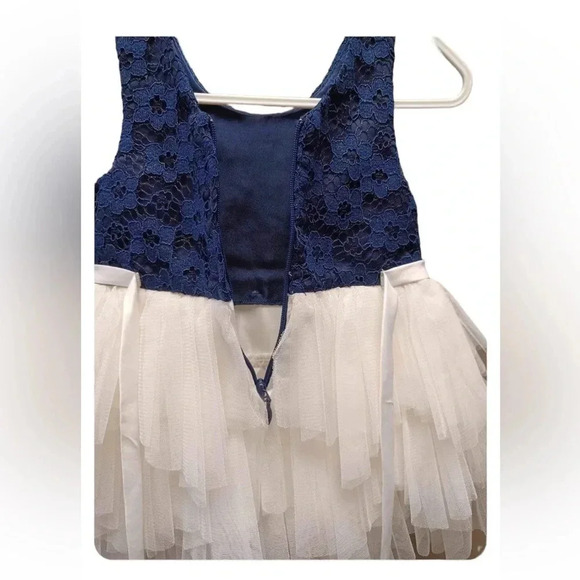American Princess Blue And  White Tulle Dress Size 12M - Picture 3 of 8